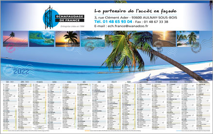 Calendriers publicitaires pas chers